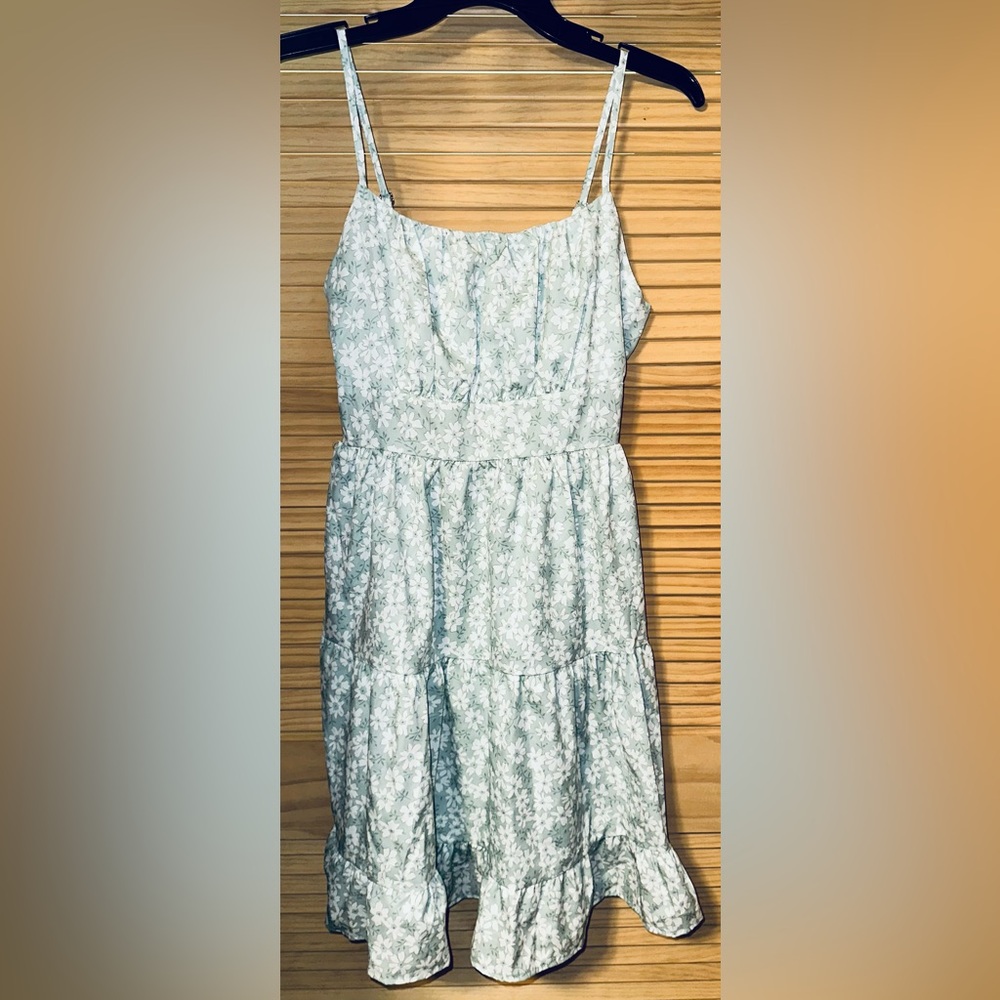 Floral Tiered Women’s Dress in Light Mint